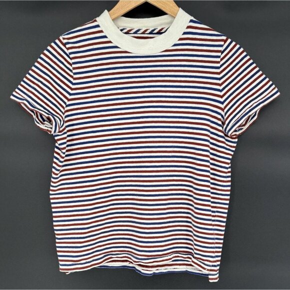 Madewell Tops - Madewell Women's Striped Short Sleeve Shirt In Red White & Blue Nautical Preppy